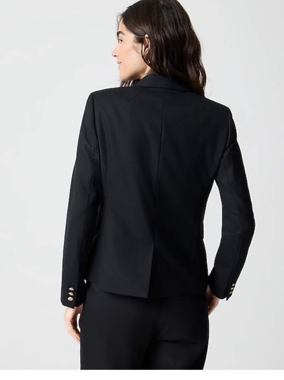 JCrew Original Schoolboy Blazer gold buttons black size 12 preppy office# AZ565 - Picture 3 of 14